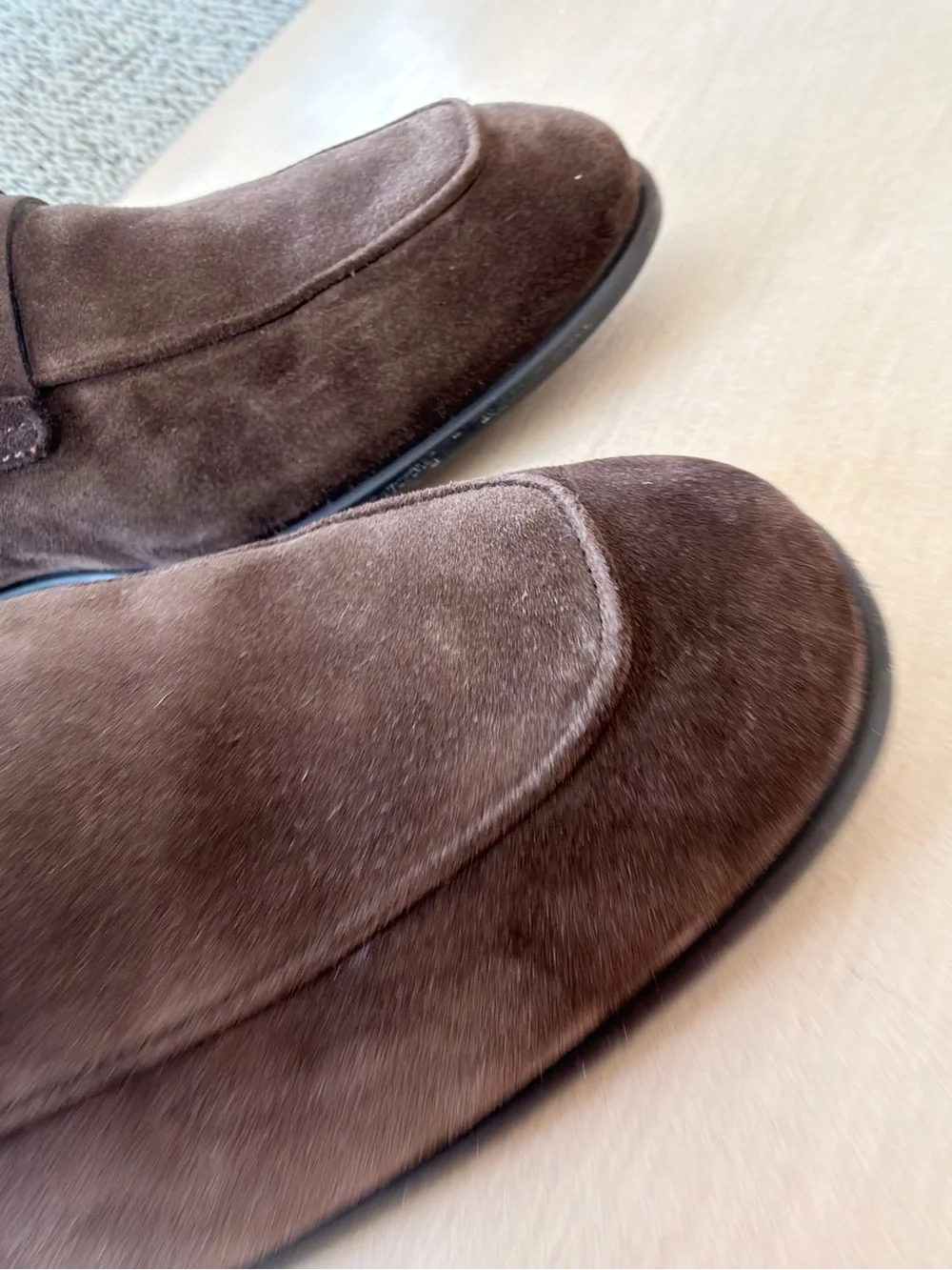 Salvatore Ferragamo Dark Brown Suede Bit Loafers - Size 9.5 EE